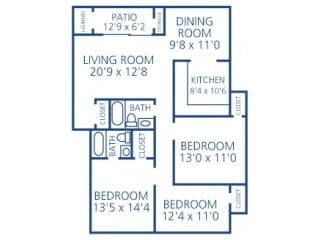 Paradise Deluxe Floor Plan at The Brittany, Florida, 32903