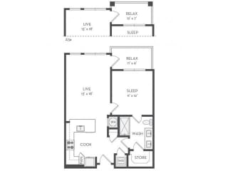 A2 Floor Plan at The District at Rosemary, Sarasota, Florida