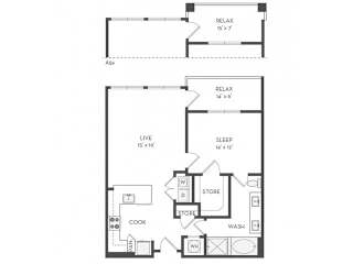 A7 Floor Plan  at The District at Rosemary, Sarasota, FL, 34236