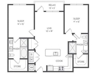 B1 Floor Plan at The District at Rosemary, Sarasota, Florida