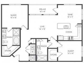 B4 Floor Plan at The District at Rosemary, Sarasota, Florida