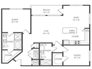 B6 Floor Plan at The District at Rosemary, Sarasota, FL, 34236