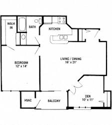 1 bedroom den 1 bath