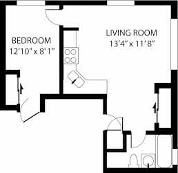 Dakin Court Jr One Bedroom Floor Plan