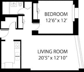The Covington One Bedroom Floor Plan