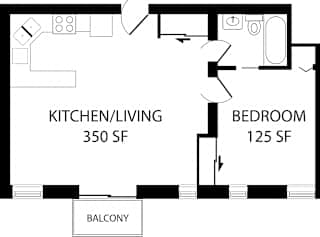 Lincoln Square Commons One Bedroom Floor Plan