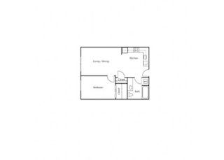 1 Bedroom 1 Bathroom E Floor Plan at Ruth Court Apartments, Seattle, Washington