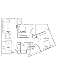Floor Plan 2 Bedrooms 2 Baths