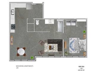 Floor Plan 1 Bedroom Apartment