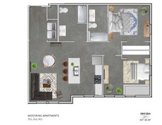 Floor Plan 2 Bedroom Apartment