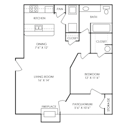 Carter Floor Plan at Waterford Place Apartments in Atlanta, Georgia, GA