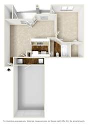 Floor Plan A3 (Unfurnished) at La Costa Apartments in Plano, Texas, TX
