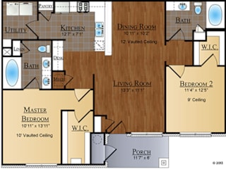 Birch Floor Plan at The Villas at Nature Walk, Huntsville, Alabama