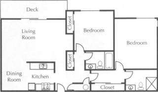 Floor Plan 2 Bed 2 Bath Large