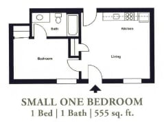 Floor Plan 1 Bedroom 1 Bath
