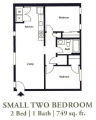 Floor Plan 2 Bedroom 1 Bath