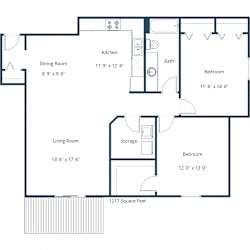 Stonebridge Apartments | Two Bedroom Floor Plan E