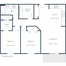 Stonebridge Apartments | Two Bedroom Floor Plan F