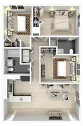 Floor Plan 3 Bedrooms, 2 Bathrooms