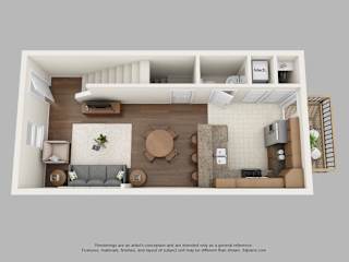 Floor Plan 2 Bedroom Townhome with Drive Under Garage