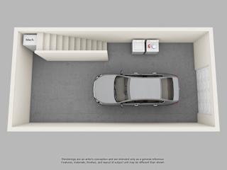 Floor Plan 1 Bedroom Townhome with Drive Under Garage