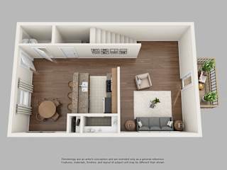 Floor Plan 3 Bedroom Townhome with Drive Under Garage