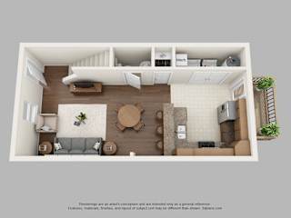 Floor Plan 2 Bedroom Townhome