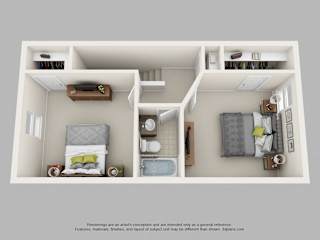 Floor Plan 2 Bedroom Townhome