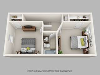 Floor Plan 2 Bedroom Townhome with Main Level Garage