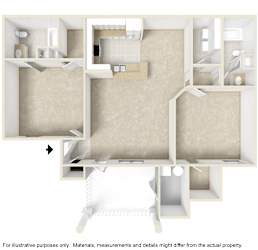 Floor Plan 2 Bedroom Balcony