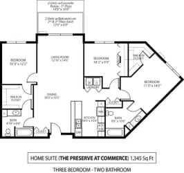 The Preserve at Commerce Apartments in Rogers, MN 3 Bedroom 2 Bath