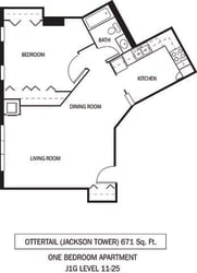 Galtier Towers Ottertail Floor Plan Galtier Towers Apartments in Lowertown, St. Paul, MN 1 Bedroom 1 Bath Apartment