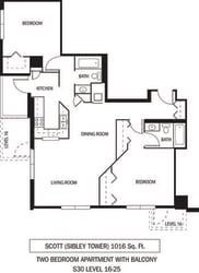 Galtier Towers Apartments in Lowertown, St. Paul, MN 2 Bedroom 2 Bath Apartment