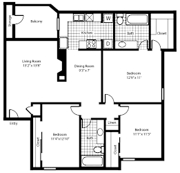 Vail Floor Plan at The Summit Apartments in Mesquite, Texas, TX