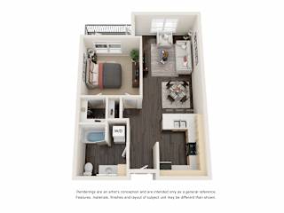Floor Plan One Bedroom "D"  Layout