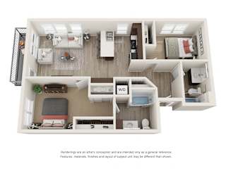 Floor Plan Two Bedroom Two Bath
