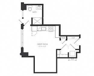 Floor Plan Residence C - Studio