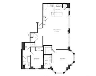 Floor Plan Residence B - 2 Bedroom