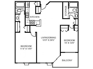 Floor Plan 2B Black Oak