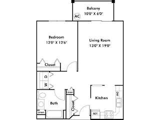 Floor Plan 1 Bedroom
