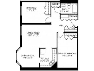 Floor Plan 2 Bedroom