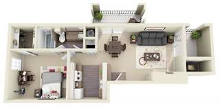 Floor Plan 1 BEDROOM 1 BATH 586 SQ. FT.