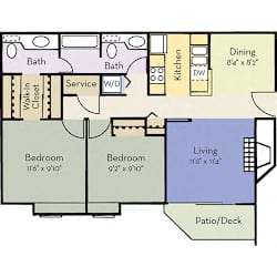Doral Floor Plan at Greensview Apartment Homes, Aurora, Colorado, CO