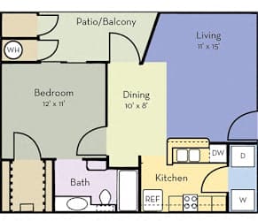 Pinehurst Floor Plan at Greensview Apartment Homes, Aurora, Colorado, CO