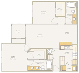 Live Oak Floor Plan 2bed, 2 bath at Oakleaf Plantation Apartments in Jacksonville, FL
