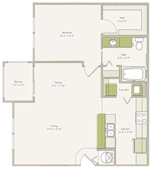 The Cypress (unfurnished) Floorplan at Ultris Oakleaf Plantation
