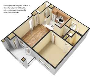 The Cumberland (traditional) Floorplan at Patriot Park Apartment Homes in Fayetteville, NC,28311