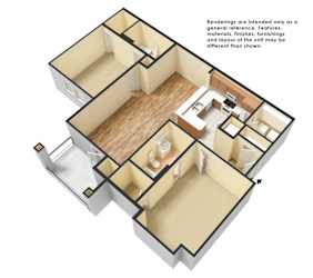 The Sandford (traditional) Floorplan at Patriot Park Apartment Homes in Fayetteville, NC,28311