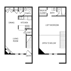 Floor Plan Eat Laurel Parc Apartments in Shreveport, Louisiana, LA