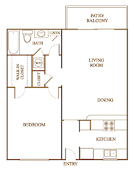 A8 Floor Plan at Orleans Square Apartments in Shreveport, Louisiana, LA